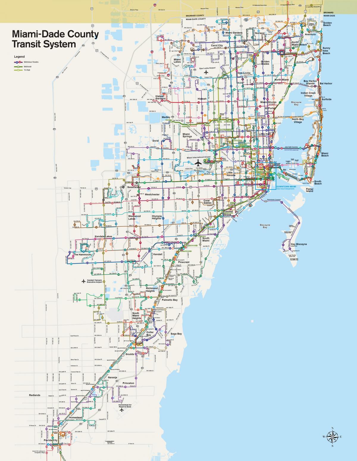 Mappa delle stazioni ferroviarie di Miami