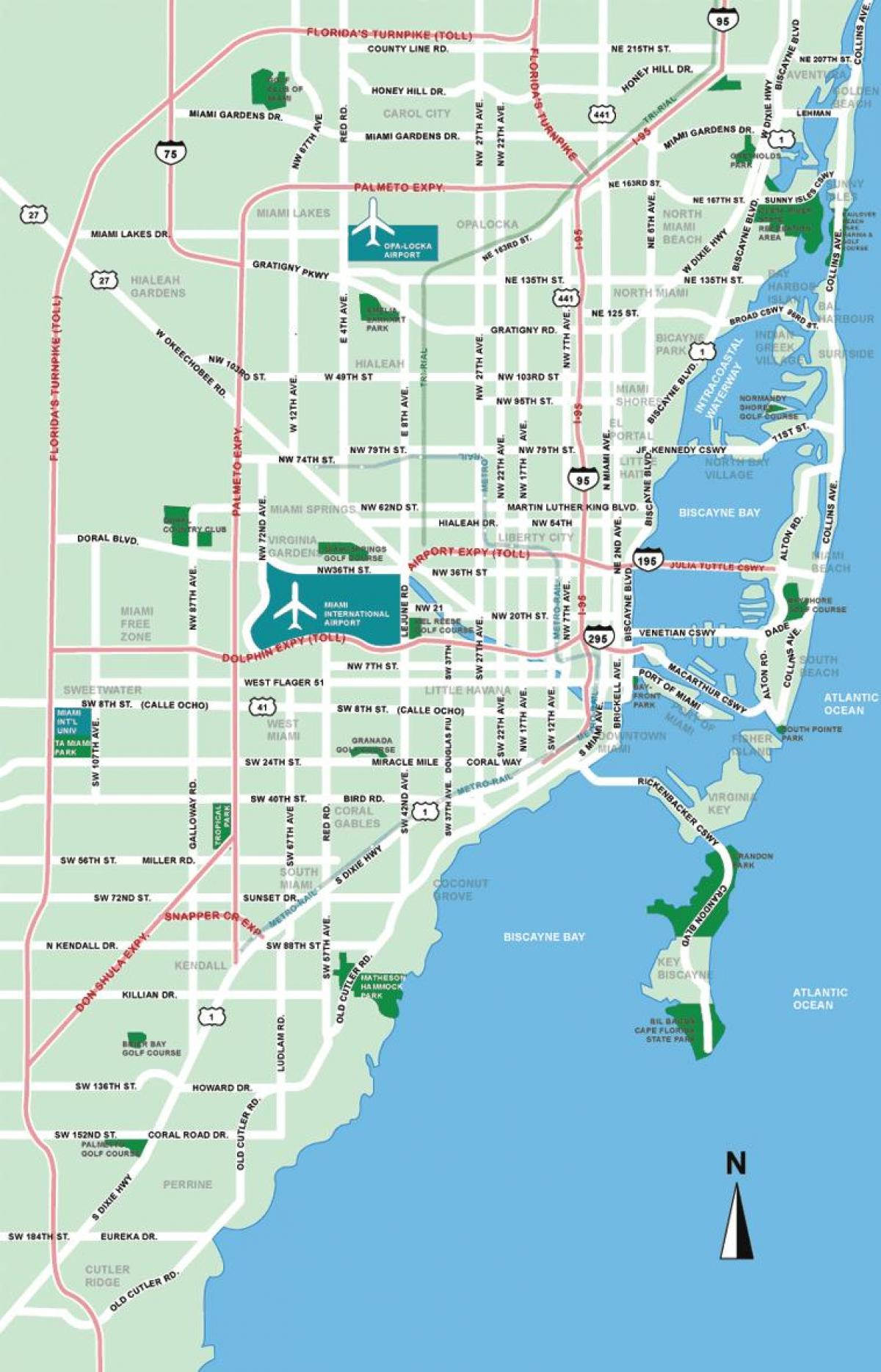 Mappa della città di Miami