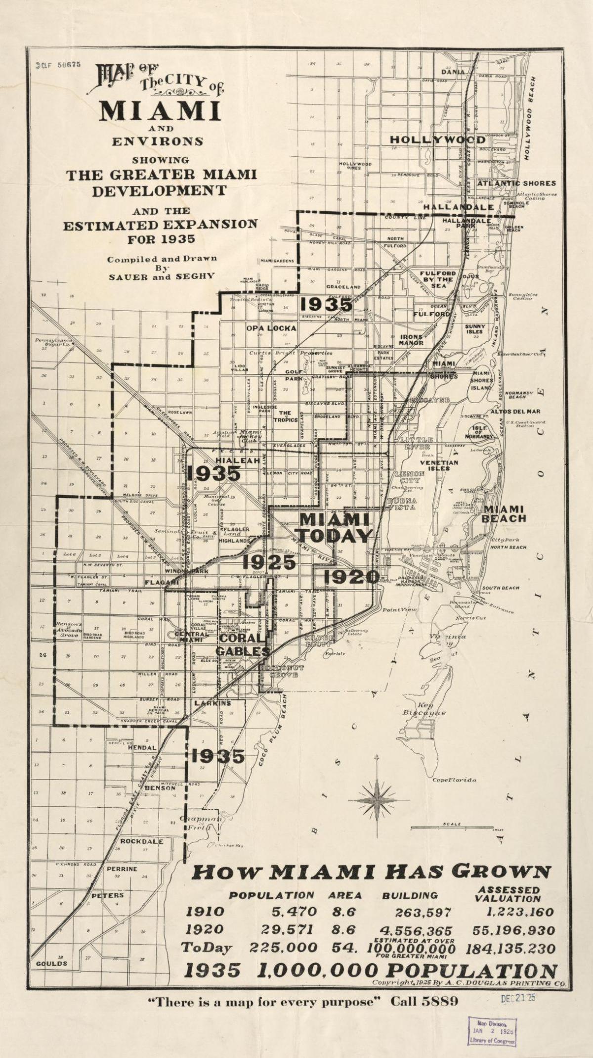 Mappa storica di Miami