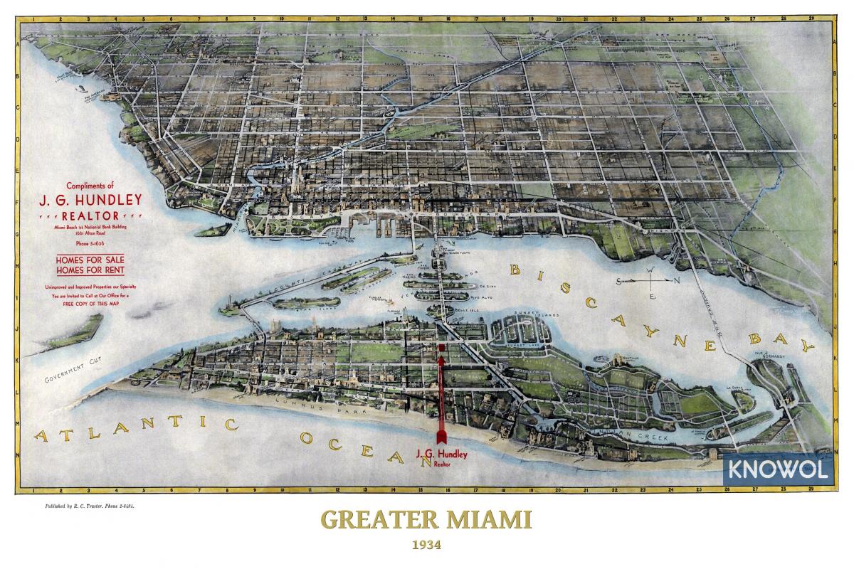 Mappa antica di Miami